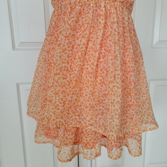 Sienna Sky Dress Orange Floral NWT Size M - Picture 4 of 7